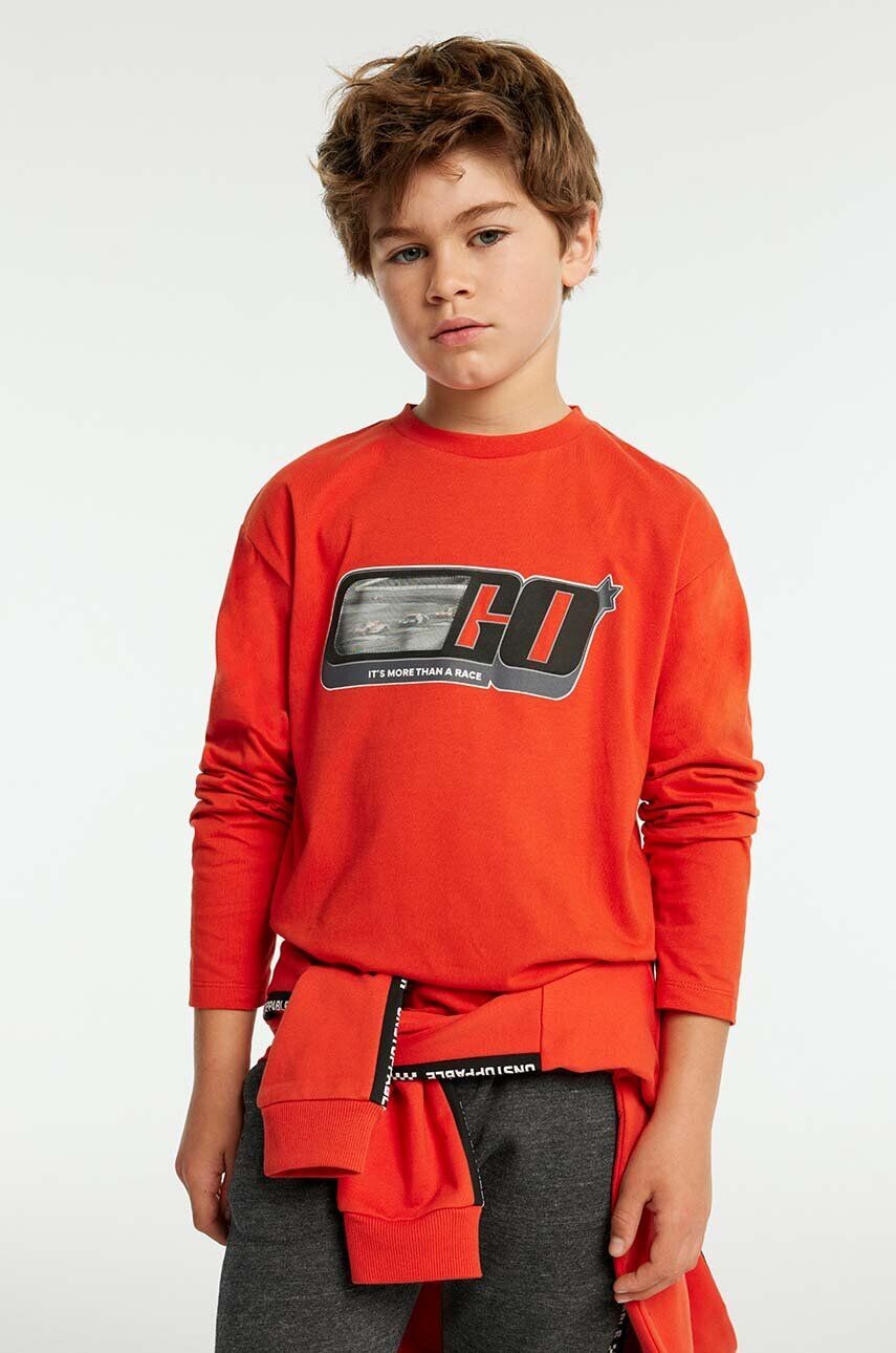 

Хлопковая рубашка Mayoral с длинными рукавами для мальчиков и девочек, оранжевый