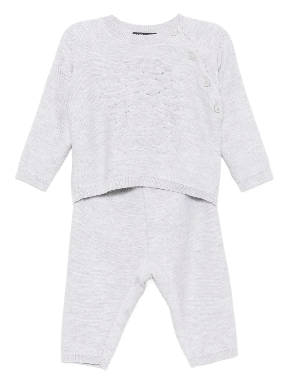 

Комплект из брюк и топа с вышитым логотипом Versace Kids, серый