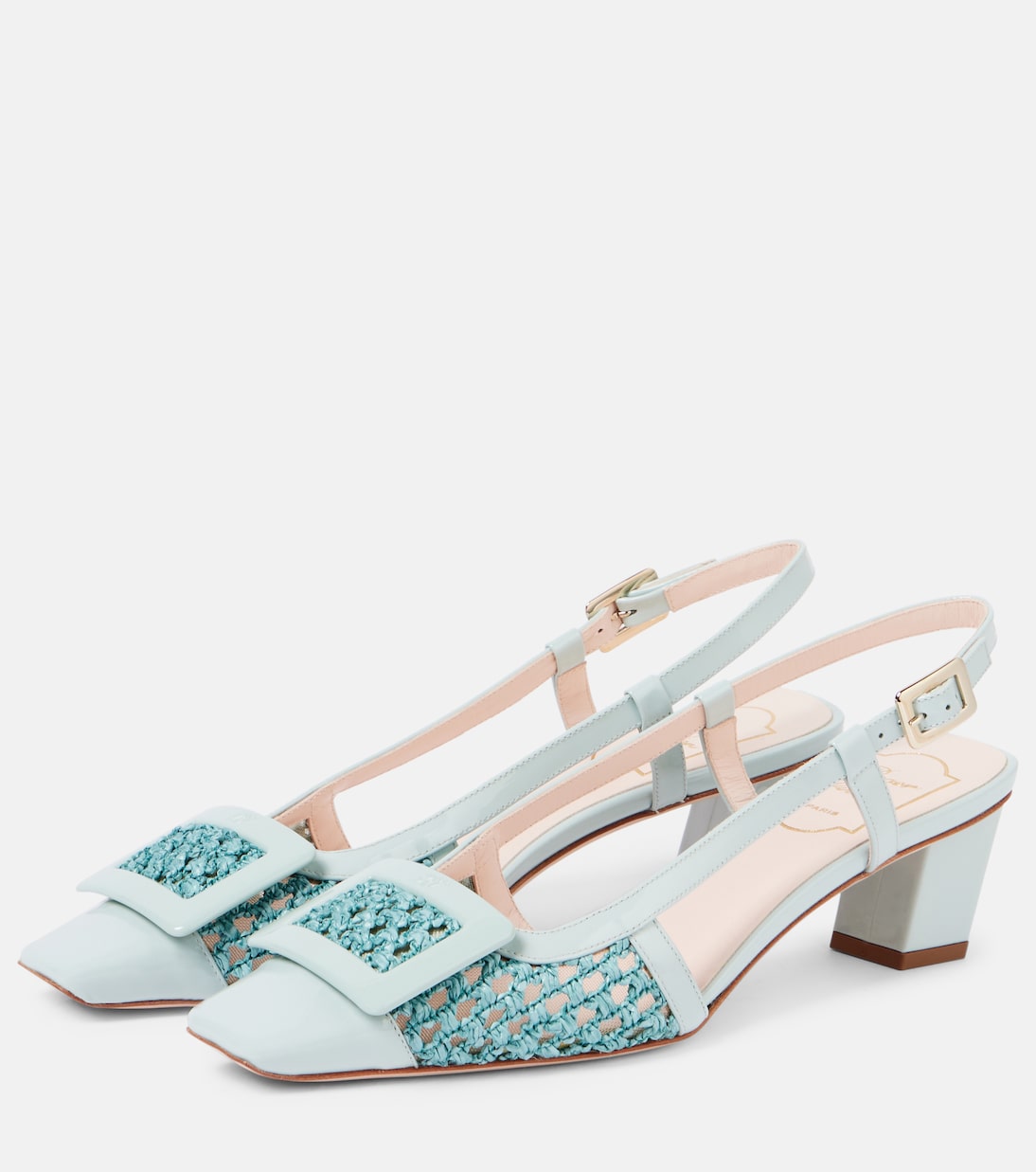 Belle Vivier 45 крючком кожаные босоножки на шпильке с ремешком Roger Vivier, Mysotys+Cloud+Carne — фото 4