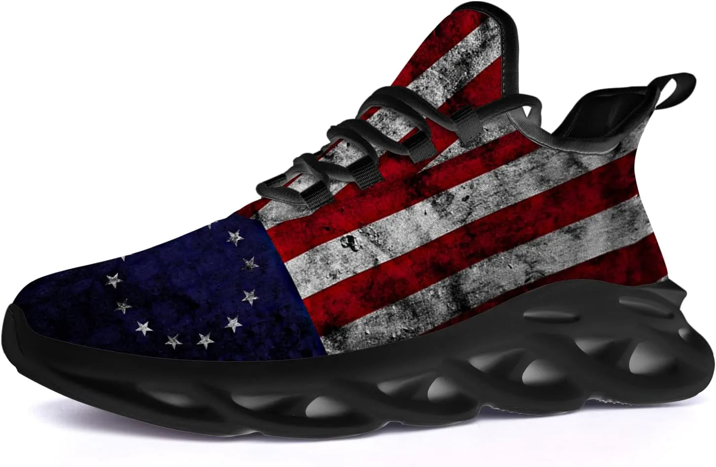 

Кроссовки Ciadoon с американским флагом для женщин и мужчин, для бега, ходьбы и тенниса, обувь на 4 июля, подарки, серый