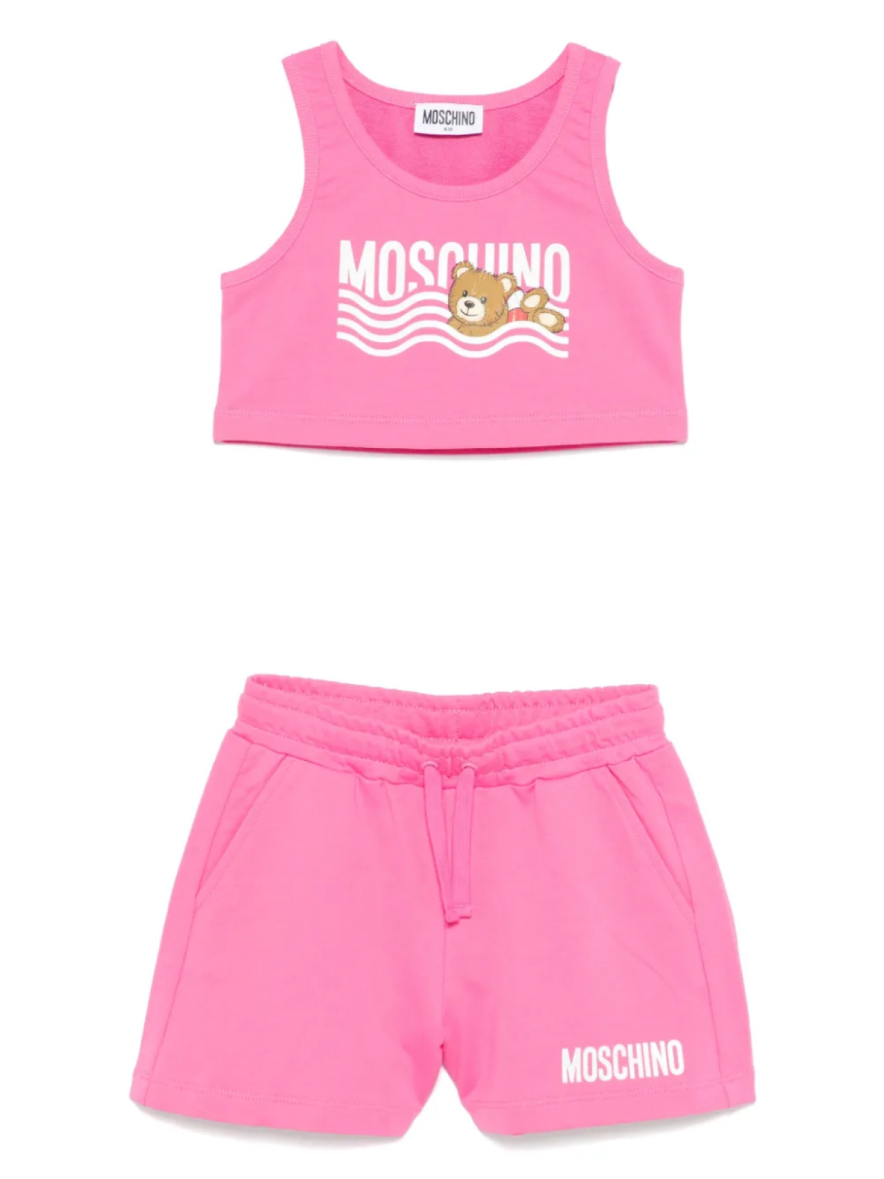 

Комплект из топа и шортов Moschino Kids, розовый