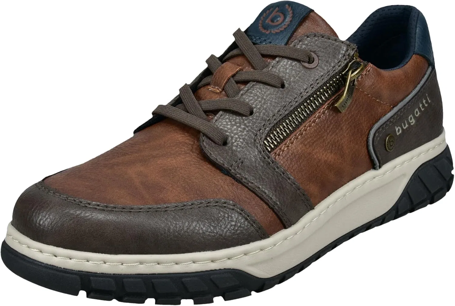 Мужские деловые туфли Bugatti, мужские туфли на шнуровке, Cognac Brown