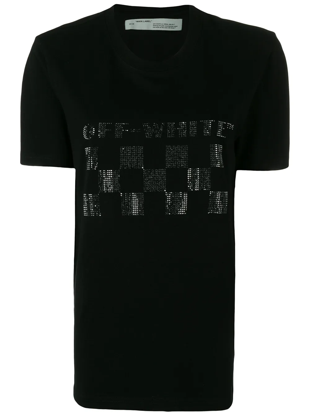 

Футболка с декорированным логотипом OFF-WHITE, черный