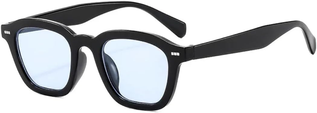 

Классические квадратные женские солнцезащитные очки с винтажным декором в виде заклепок, мужские солнцезащитные очки для вождения и путешествий с защитой от УФ-излучения UV400 TVTBBVV, Black Blue