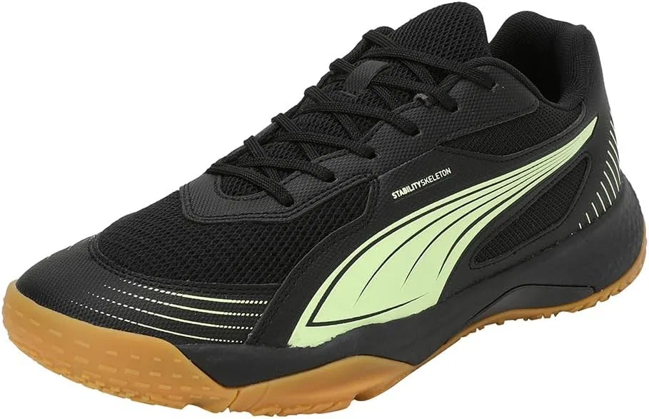 Кроссовки для игры в помещении PUMA Solarflash III для мужчин и женщин, Puma Black Fizzy Apple