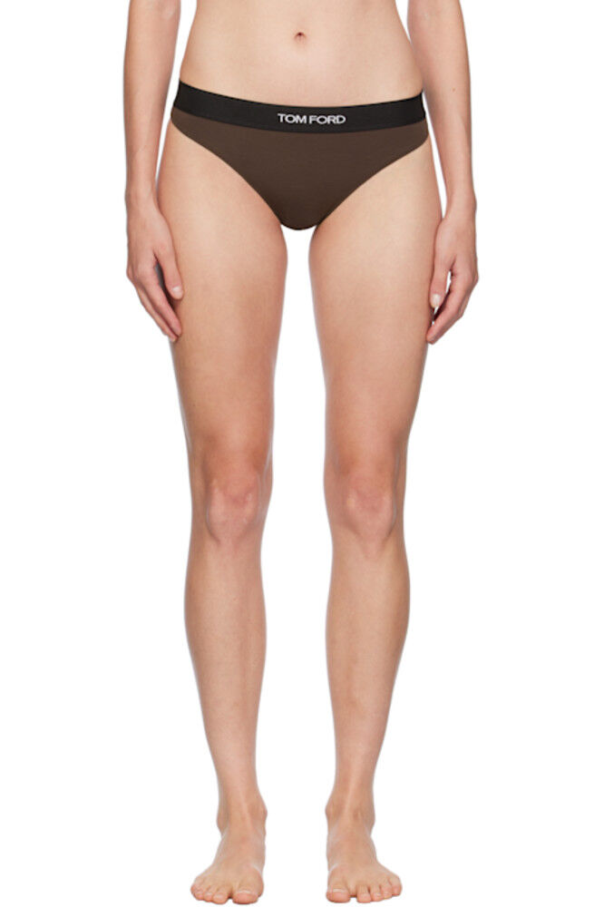 

Коричневые фирменные стринги из модала TOM FORD