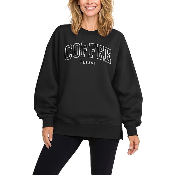 

Женский оверсайз флисовый свитшот coffee please Licensed Character, Коричневый, Женский оверсайз флисовый свитшот coffee please Licensed Character