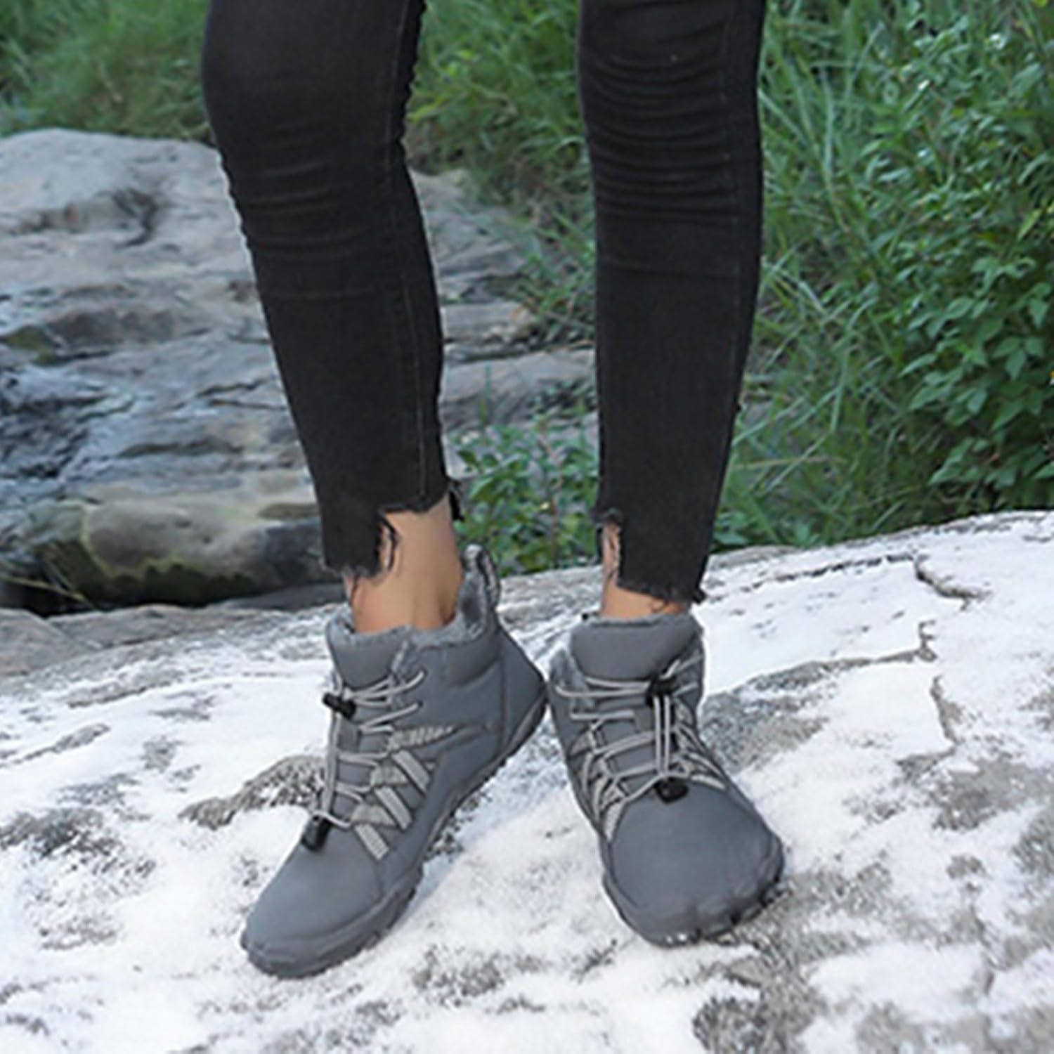 Снежные ботинки для женщин и мужчин 2025, зимняя обувь Peakfootwear, обувь-босоножки с меховой подкладкой Lghlmcl, серый — фото 4