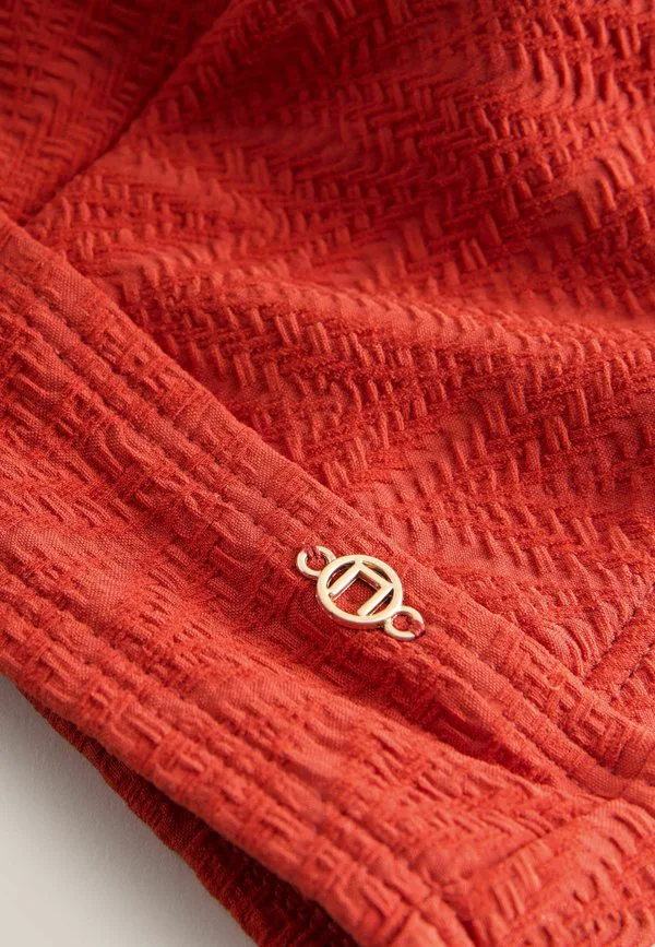 Бикини с глубоким вырезом и треугольным верхом Next, Red Jacquard Textured — фото 3