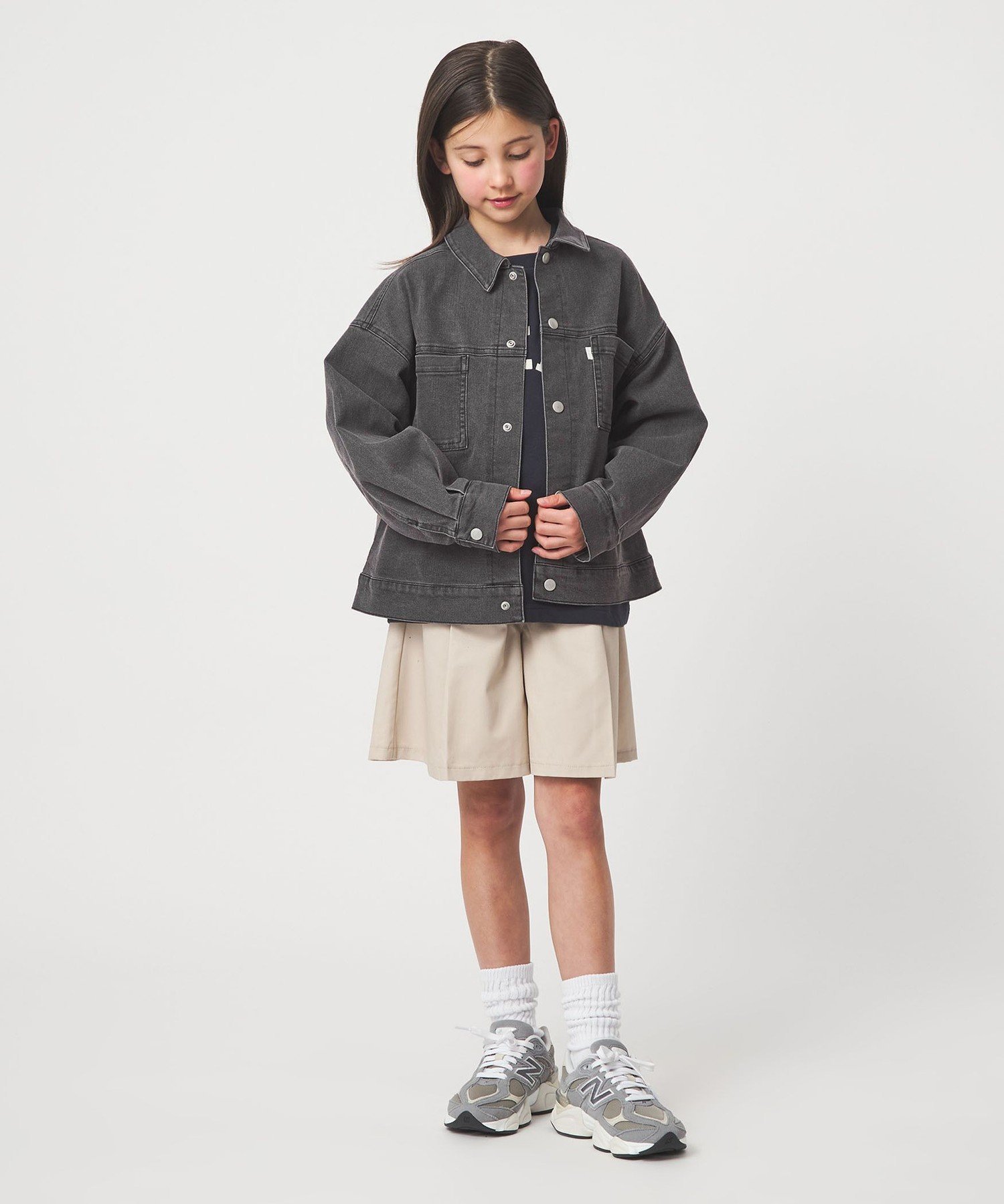 Джинсовая блузка/Детская стрейч 100-160 см UNITED ARROWS green label relaxing, BLACK — фото 3