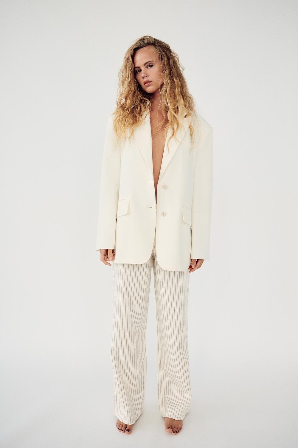 

Пиджак оверсайз ZARA, экрю