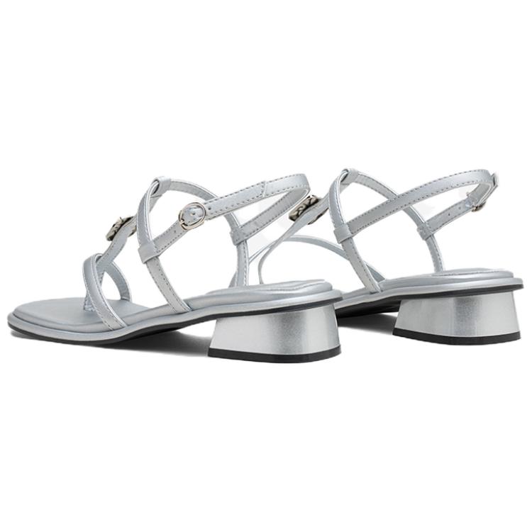 BASTO Женские сандалии на платформе с одной застежкой серебристые, цвет Silver — фото 3