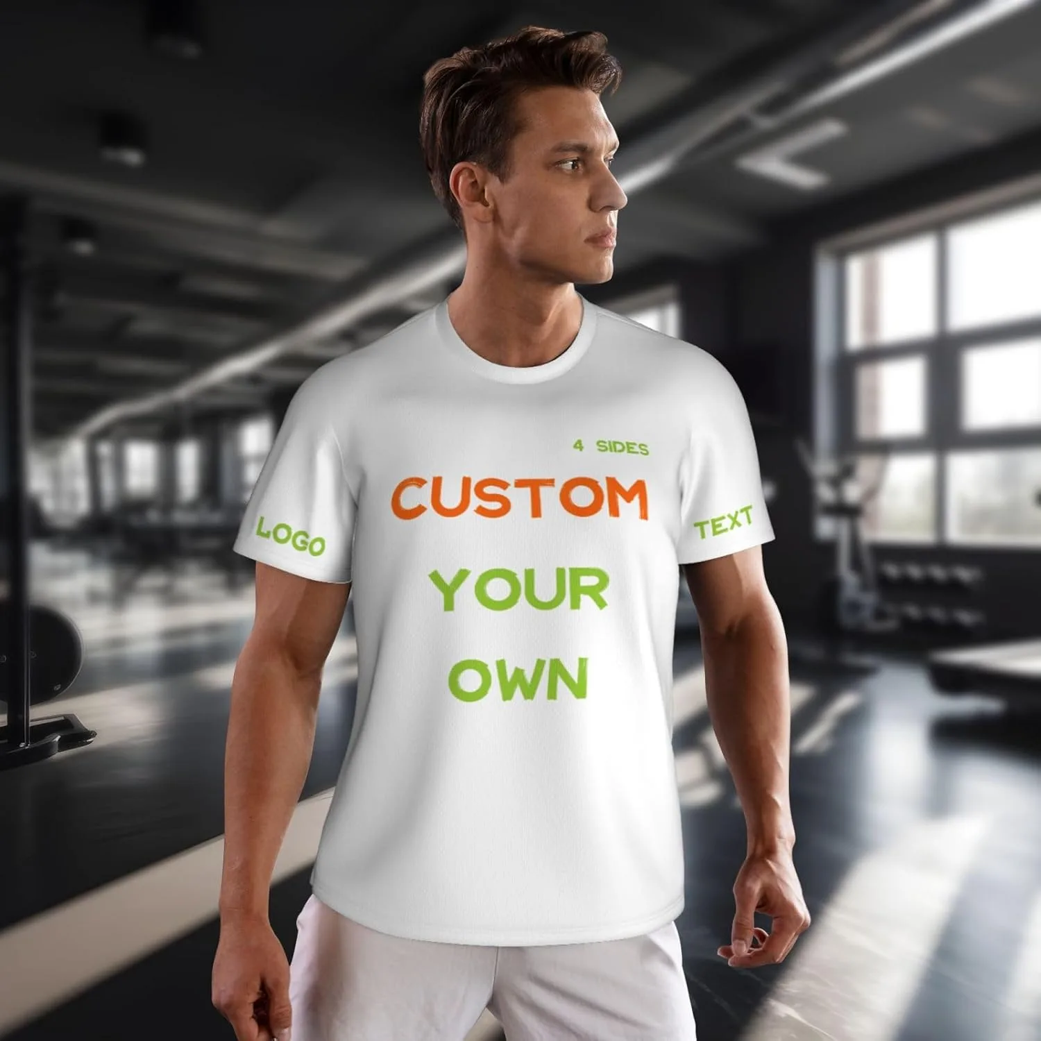 Футболка Custom с принтом на 4 сторонах для мужчин — фото 4