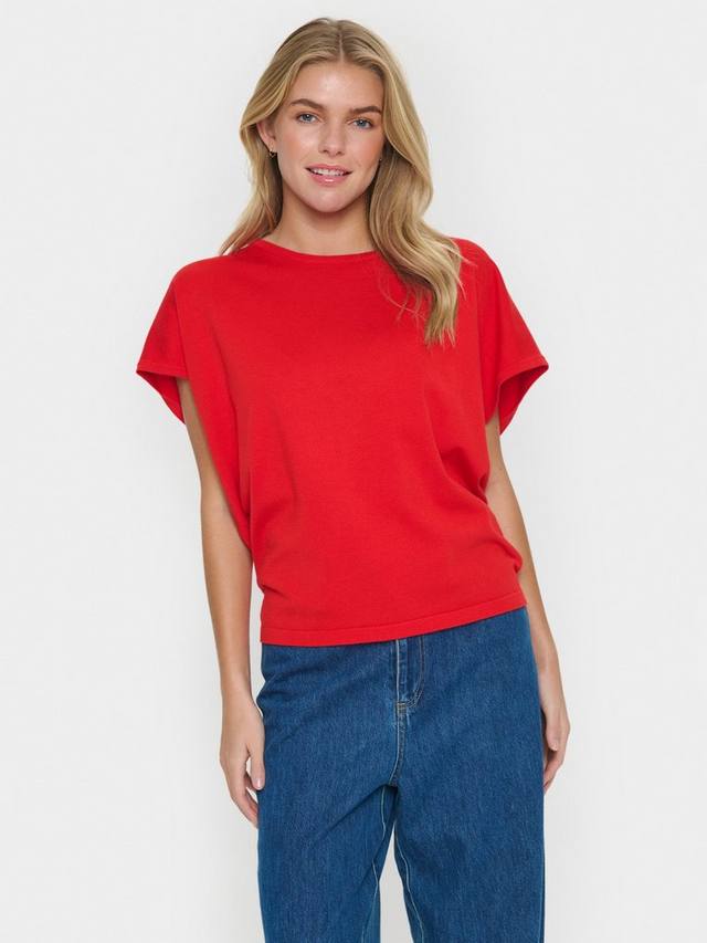 

Джемпер mila с коротким рукавом Saint Tropez, цвет Flame Scarlet