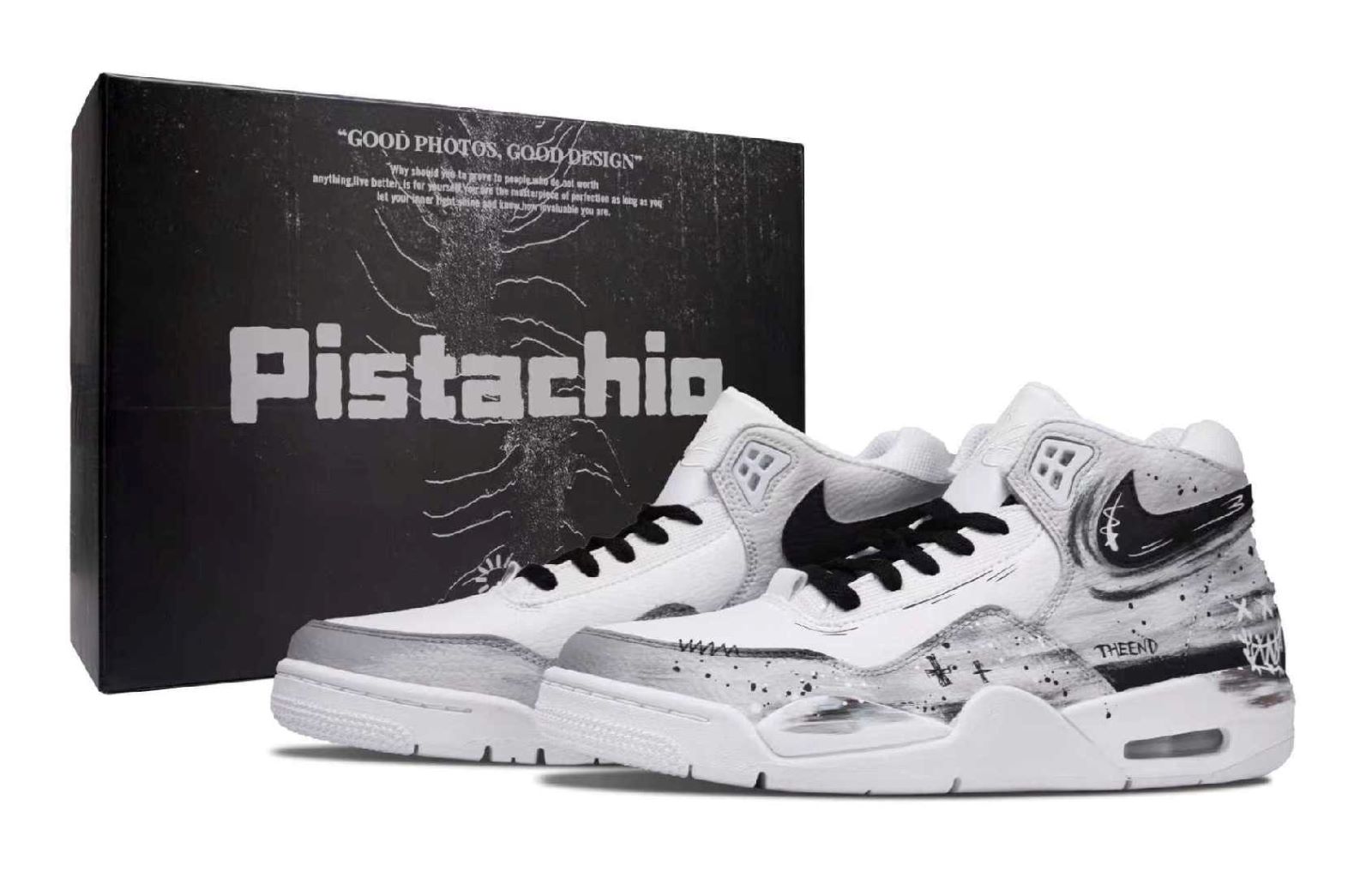 

Nike Кроссовки для баскетбола Flight Legacy Demon Smile Cushioning Waterproof Mid top Vintage, унисекс, черный с белыми элементами