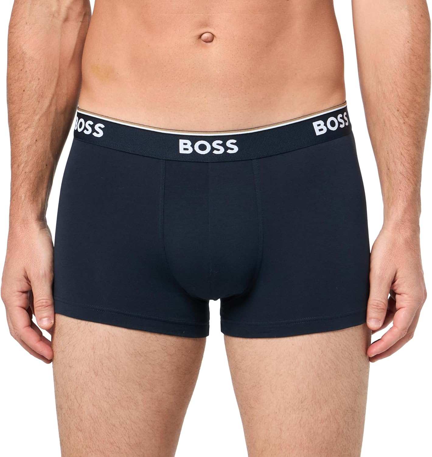 BOSS мужские трусы 3 шт, разноцветные, с крупным логотипом, Navy/Peacock Blue/Ocean — фото 2
