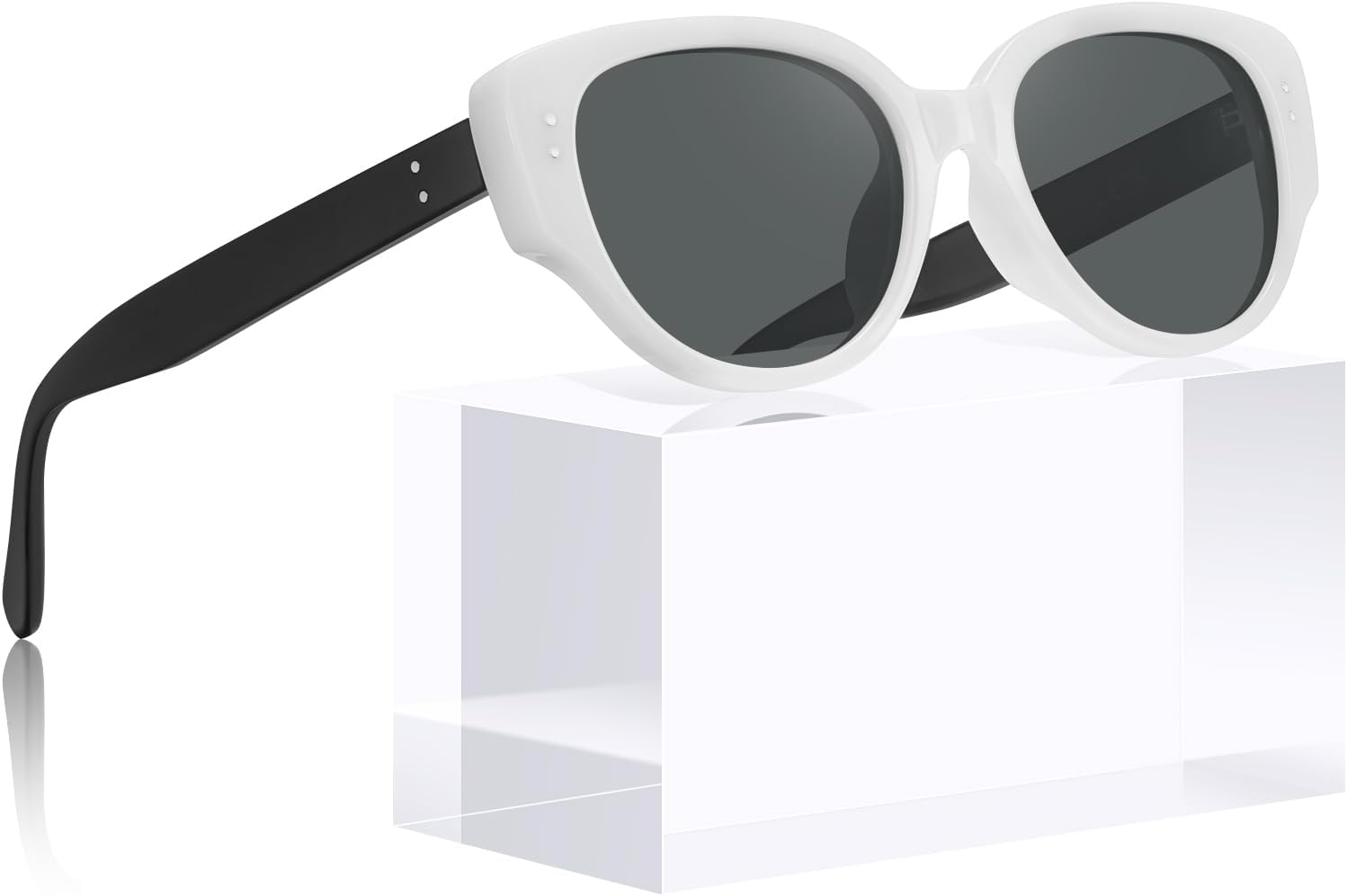 

Женские поляризованные солнцезащитные очки STGATN «Кошачий глаз» с защитой от УФ-излучения, в стиле ретро Y2K, идеально подходят для вождения, походов и активного отдыха на природе. ST3495, 2. White Frame Grey Lens