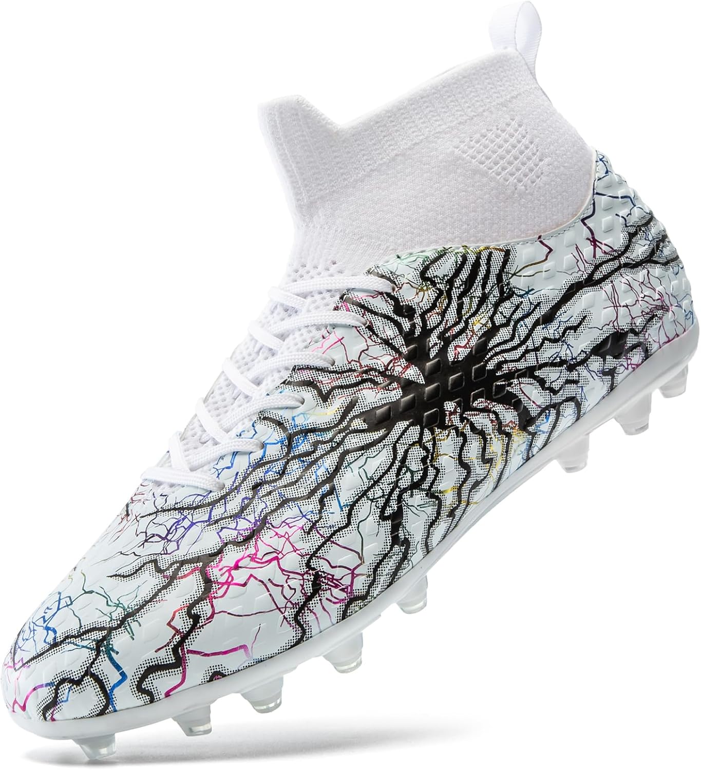 

Футбольные бутсы для мужчин - легкие высокие кеды на шнуровке, профессиональные спортивные унисекс кроссовки для футбола, тренировочные кроссовки для молодежи Zeubnxs, белый