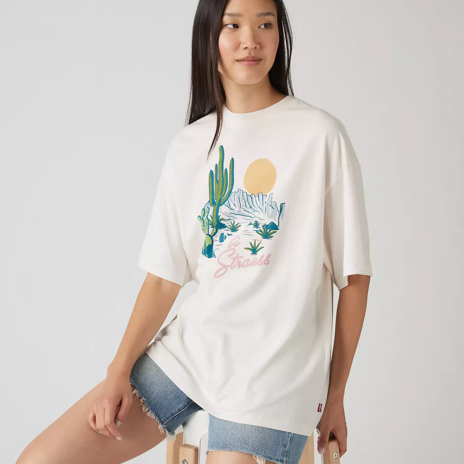 

Футболка с графическим принтом Short Stack Levi's, цвет Americana Desert - White