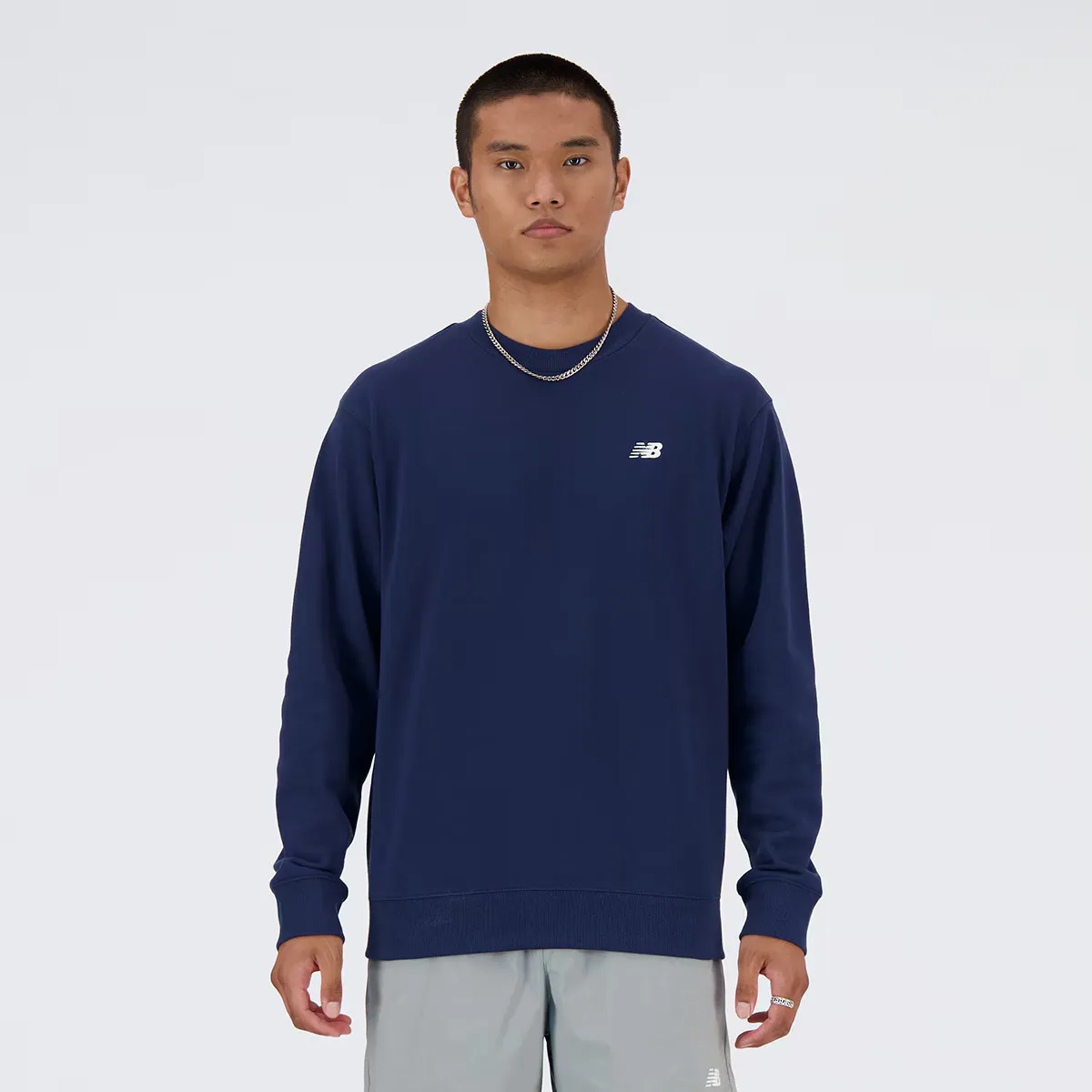 

Мужская толстовка Small Logo French Terry Crew New Balance, темно-синий
