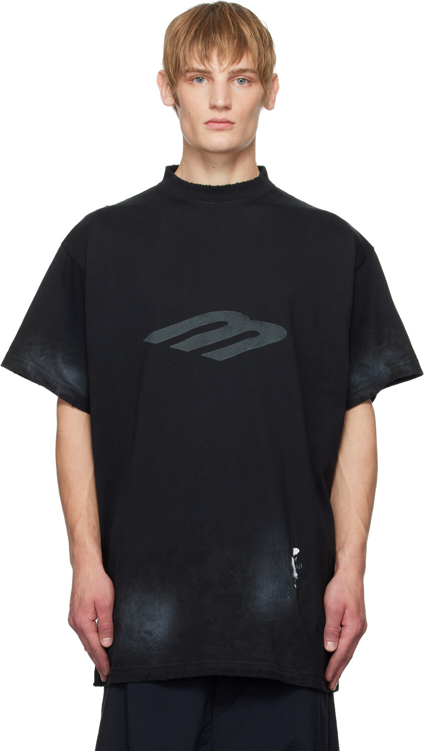 

Черная футболка 3B Stencil Vintage Jersey Oversize Balenciaga