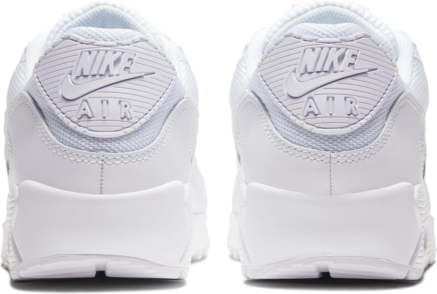 Мужские кроссовки Nike Air Max 90 из кожи с низким верхом, белый/серый — фото 2