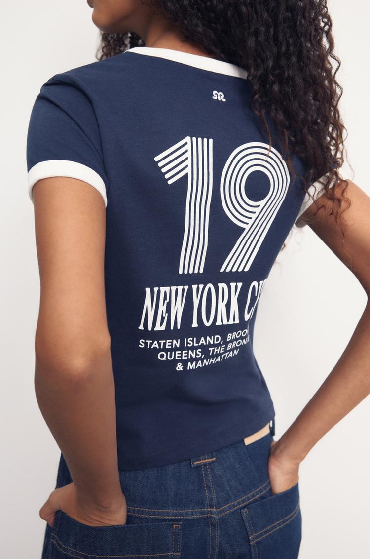 

Футболка Нью-Йорк Сити Pull And Bear, синий