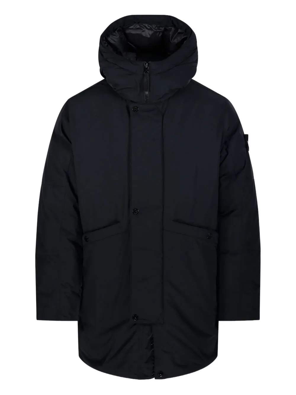 

Пуховик с капюшоном Stone Island, черный