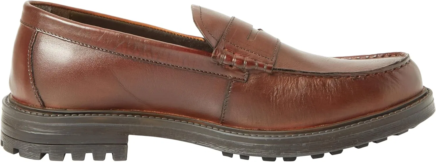 Мужские кожаные лоферы JACK & JONES Jfwtim Hi Shine, Cognac — фото 4