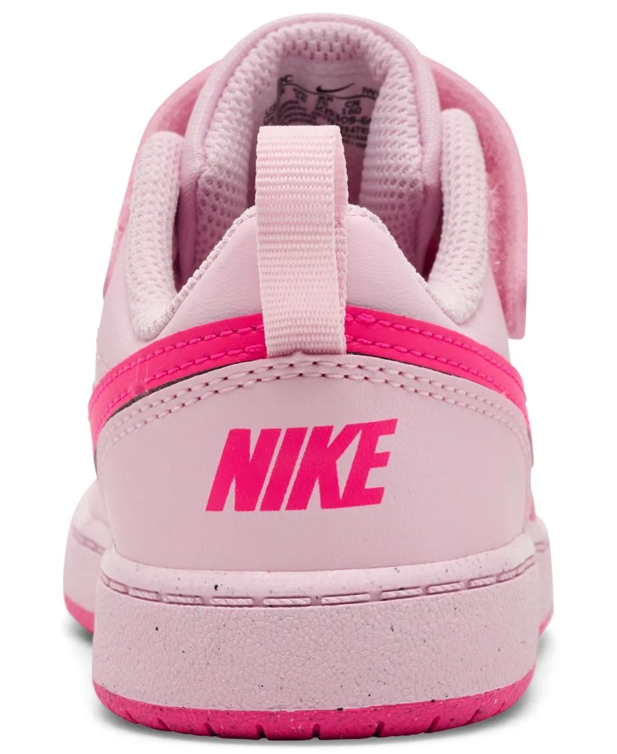 Детские кроссовки Toddler Kids Court Borough Low Recraft с застежкой-ремешком от Finish Line Nike, розовый — фото 4
