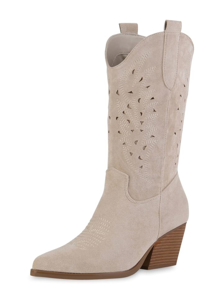 

Сапоги VAN HILL Cowboy Natalie, цвет beige velours