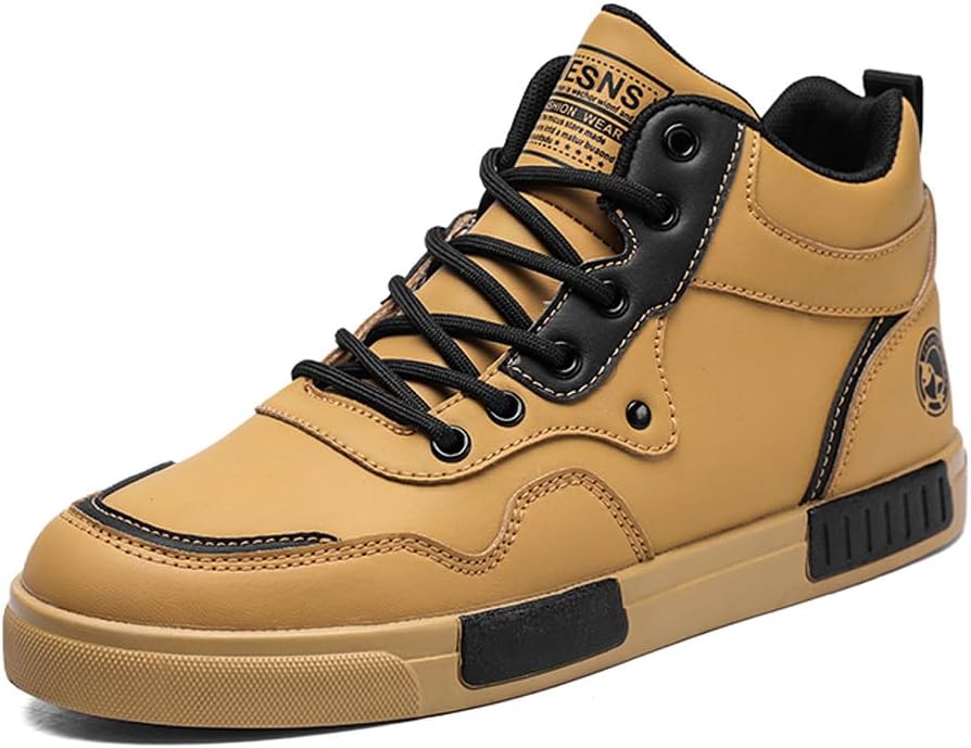 

Мужские кроссовки высокой посадки в китайском стиле для скейтборда, стильные и удобные, для скейтбординга, бега и прогулок Welrung, желтый