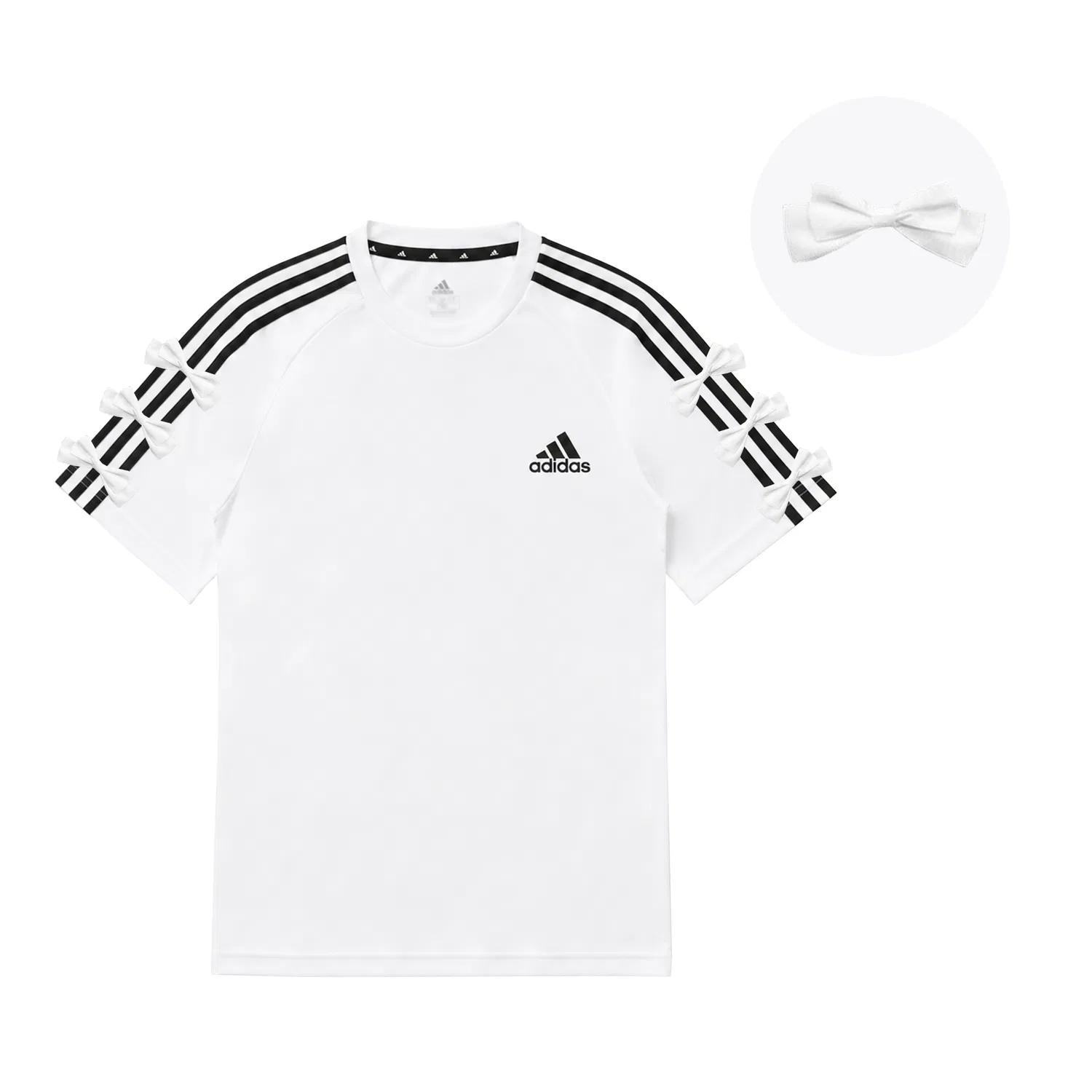 Футболка Adidas Must Haves с круглым вырезом белая — фото 3