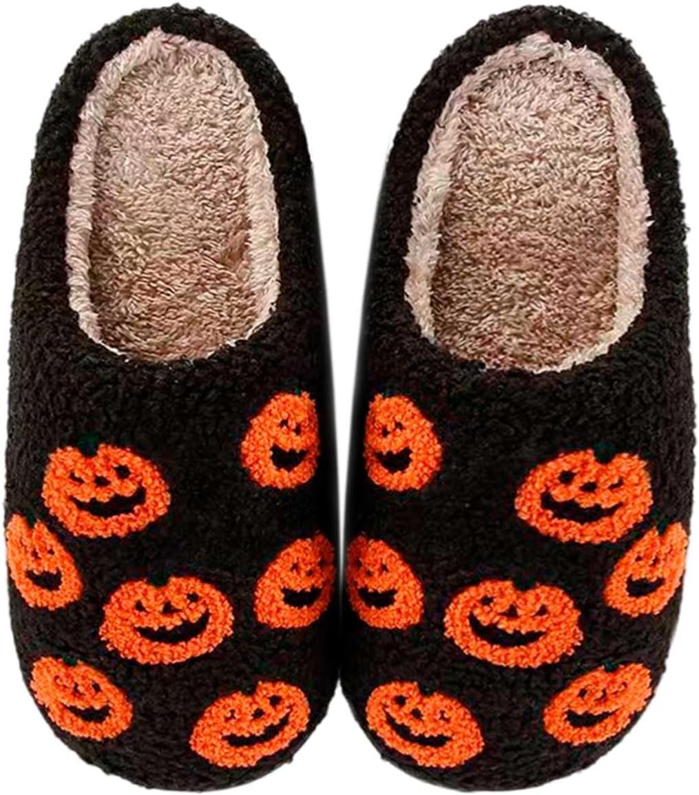 

Рождественские тапочки для женщин и мужчин, мягкие теплые хлопковые домашние тапочки с оленями, тапочки с эффектом памяти, уютные пушистые домашние тапочки на осень и зиму Datarope, черный