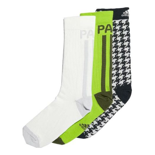 

Носки adidas originals x IVY PARK Crossover Contrasting Colors Logo Sports Mid Calf Socks 3 Pairs White / Gray / Green HM2598