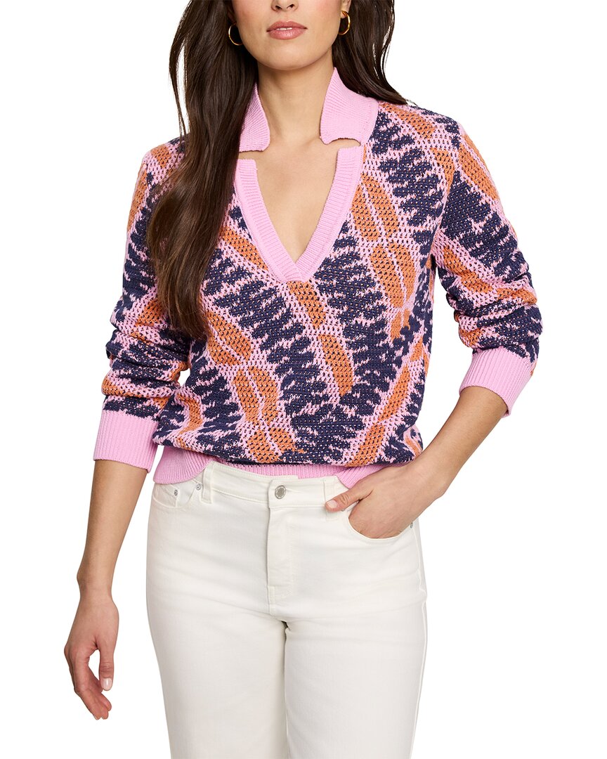 

NIC+ZOE Джемпер с жаккардовым узором в сетку и завитками Nic + Zoe, розовый