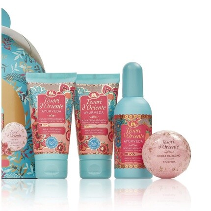Tesori D'Oriente Ayurveda Aromatic Scent Shower Cream 75ml Body Cream 75ml Bath Bomb 100g — фото 3