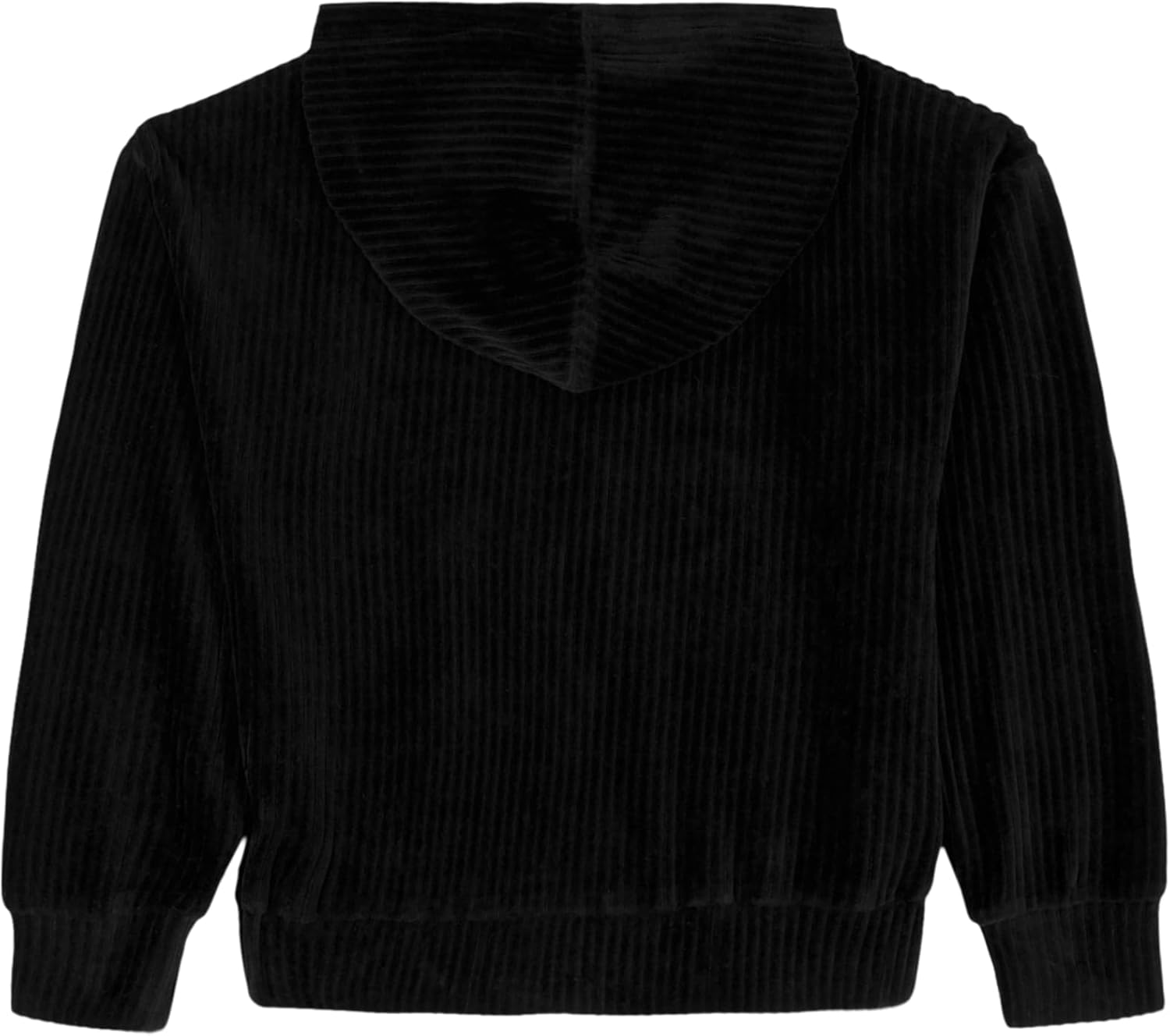 Уютная толстовка с капюшоном Calvin Klein для девочек с длинными рукавами, Rib Velour Black — фото 2