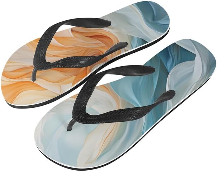 

Женские шлепанцы Semiouray с эффектом тай-дай, геометрический узор с цветком лотоса, мягкие шлепки для пляжа, лета и повседневного ношения, для ванной, Contrasting Colors Fluid Painting