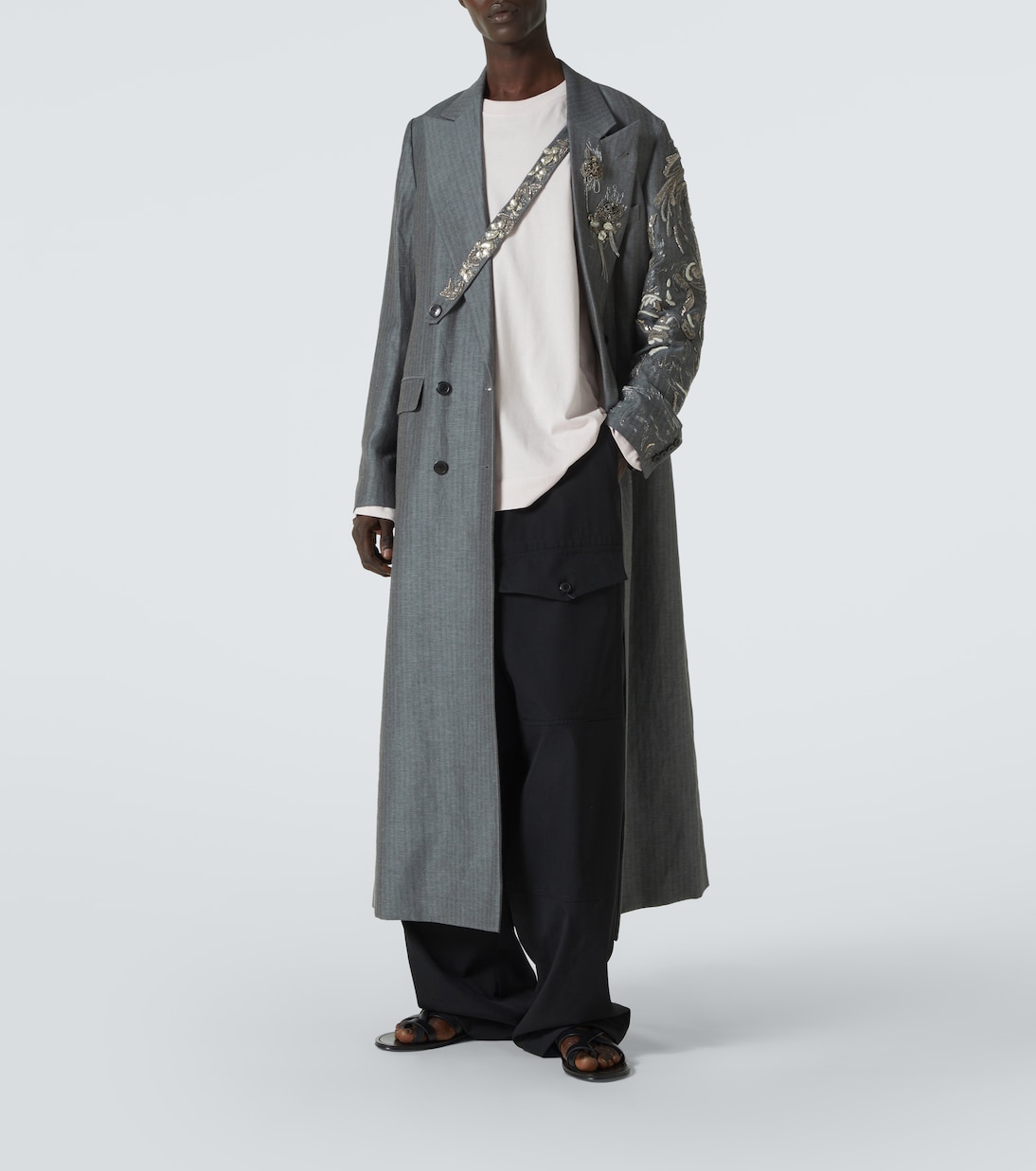 Шерстяные спортивные штаны Dries Van Noten, черный — фото 2