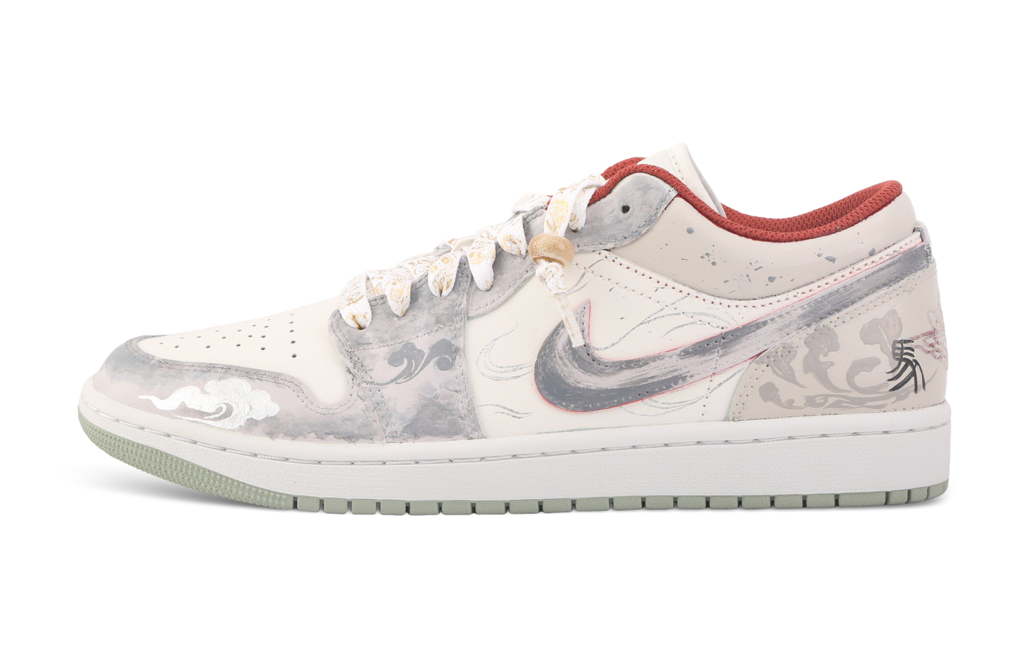 Jordan Air 1 Drippy Mercedes AMG Abrasion Resistant Low top Vintage баскетбольные кроссовки мужские серые — фото 3