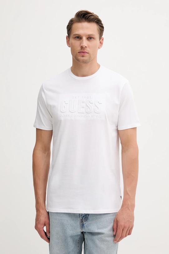 

Хлопковая футболка Guess, белый