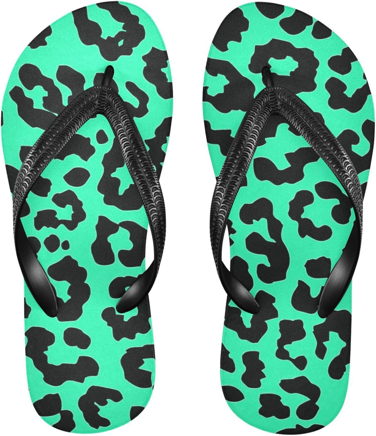 

Женские и мужские сандалии SPRIPORT Leopard Slim с тонкой подошвой, удобные повседневные вьетнамки с амортизирующей стелькой и нескользящей резиновой подошвой, для прогулок, пляжа и лета, зеленый