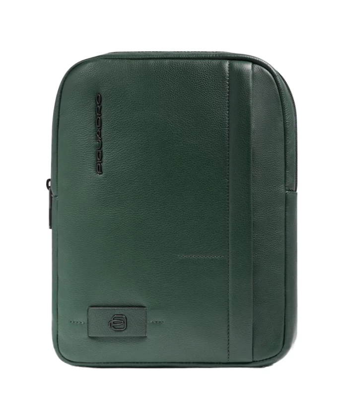 

Мужская кожаная сумка через плечо с отделением для iPad, с защитой от RFID-сканирования. Piquadro, зеленый