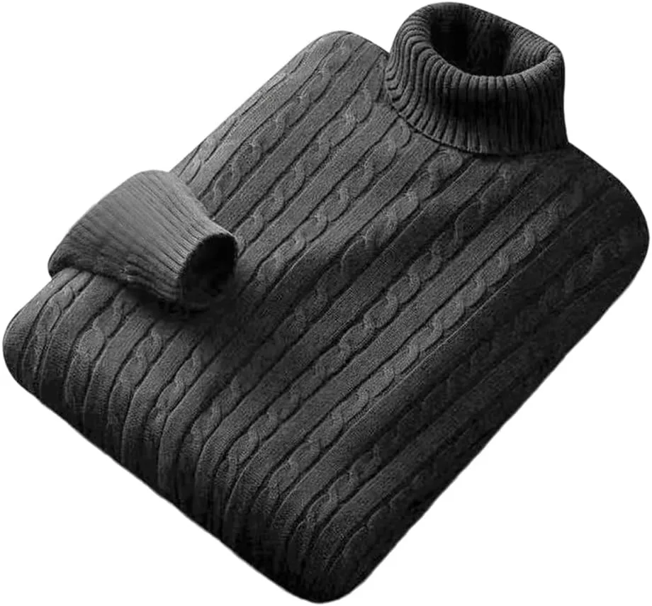 

Мужской зимний водолазка толстый свитер Casual Turtle Neck однотонный теплый облегающий