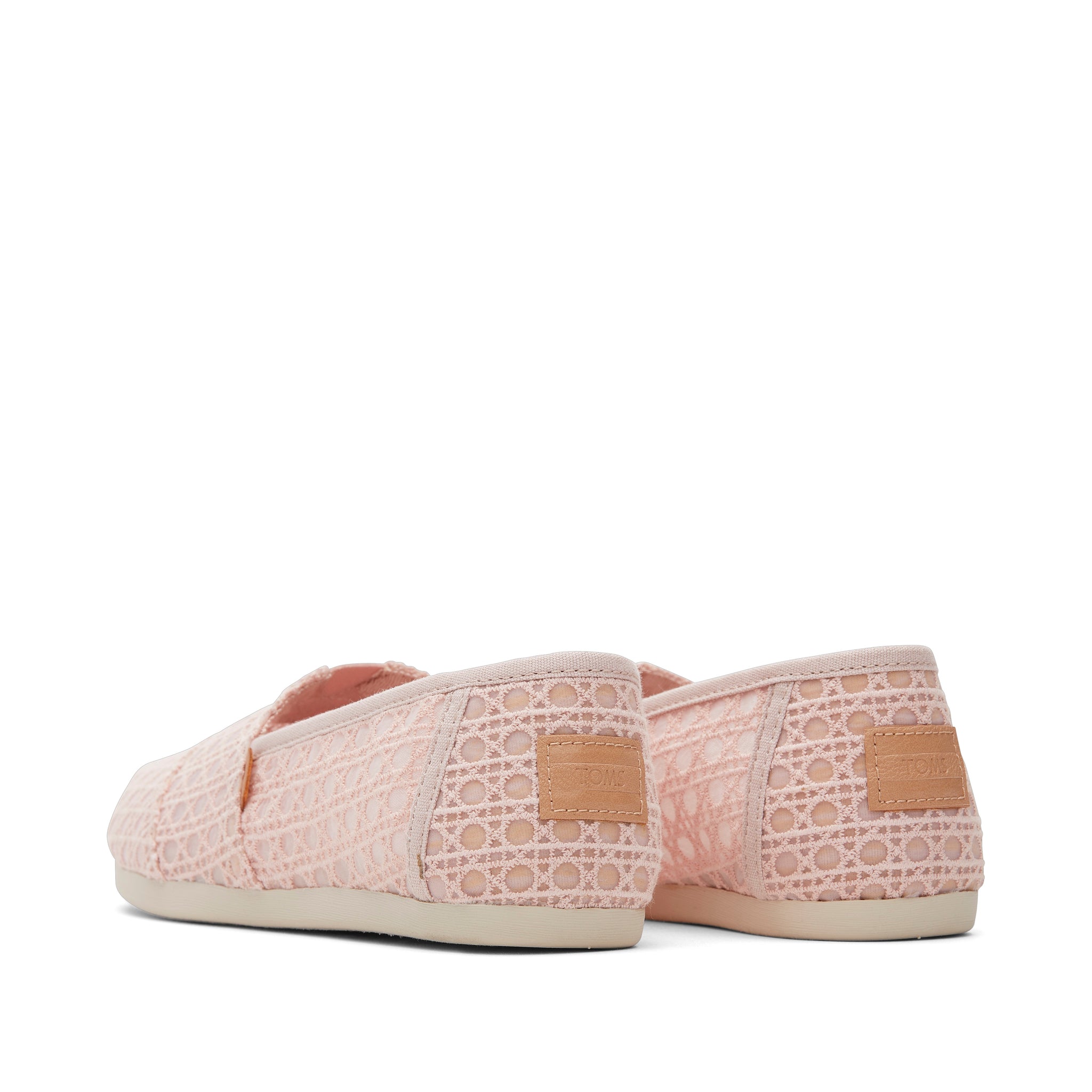 Балетки Alpargata розовые с плетеной корзинкой и кружевом TOMS Shoes — фото 2