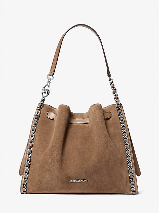 

Большая замшевая сумка Mina на цепочке Michael Kors, серый