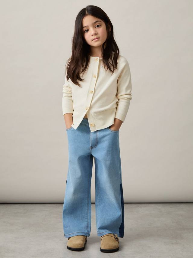 

Детский кардиган Ottie из хлопка с круглым вырезом Reiss, Ivory