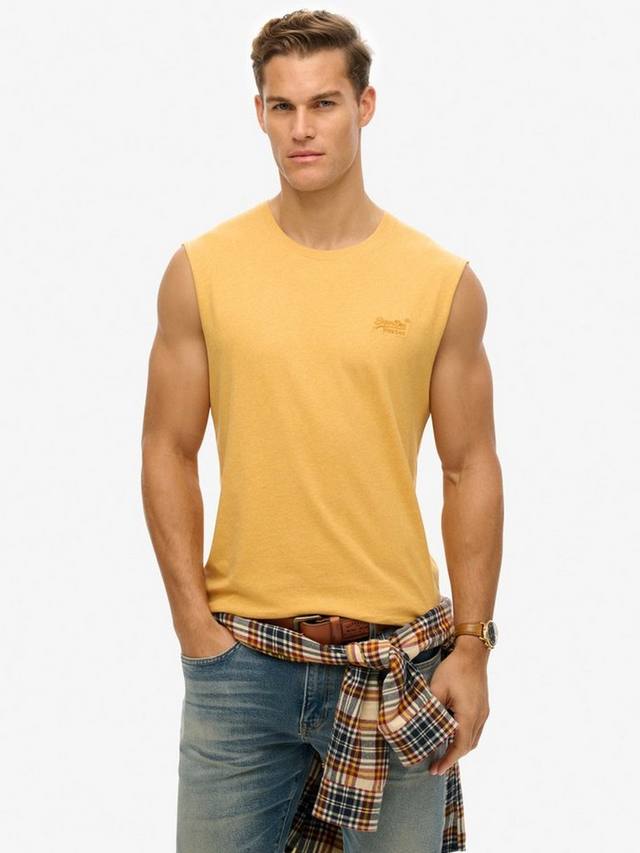 

Майка с логотипом essential из органического хлопка Superdry, цвет Ochre Yellow Marl