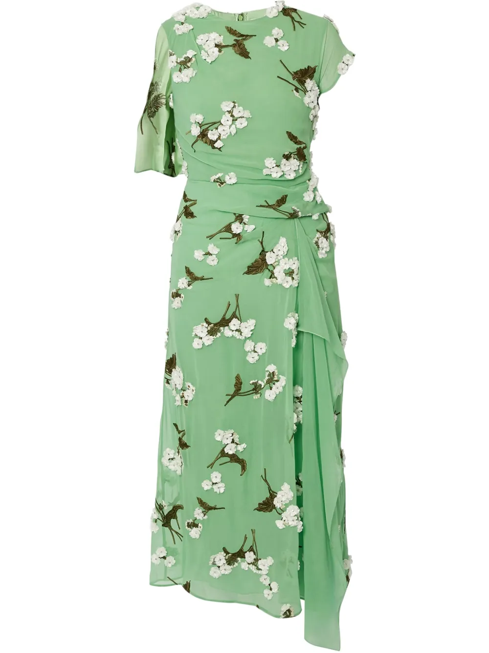 

Декорированное платье миди ERDEM, зеленый